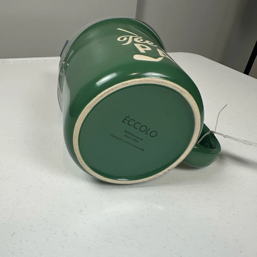 New! Eccolo Green Ceramic “Tee-rific Papa” Golf Tee Holder &‎ Coffee Mug